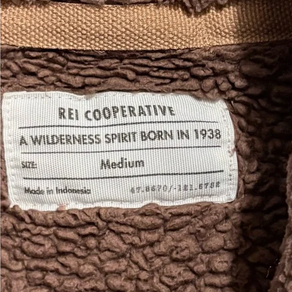 REI Co-Op Nook cardigan / teddy jacket in nomad brown sherpa fleece M - Picture 5 of 6